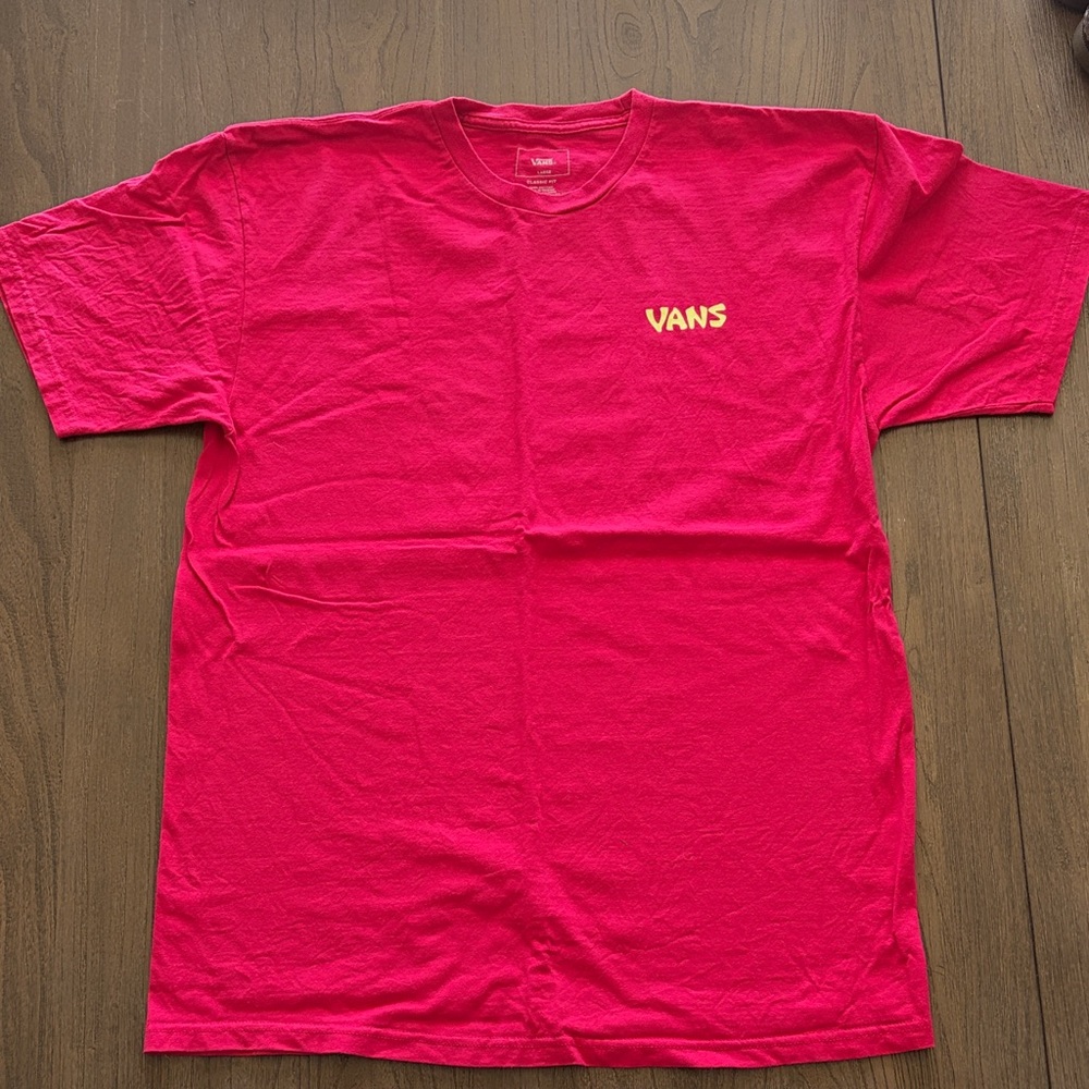 Vans Bold Pink Tee with Yellow Logo